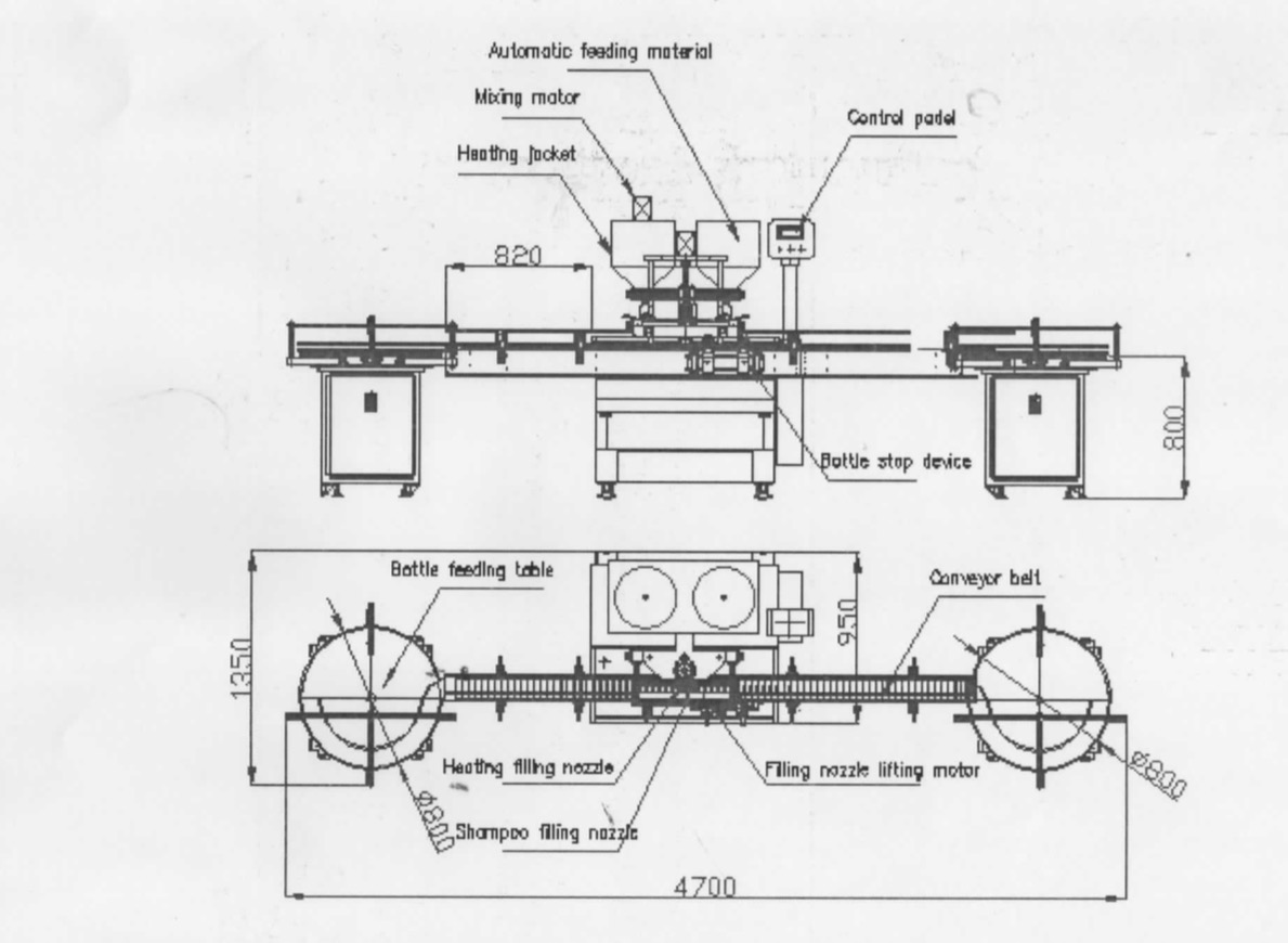 2 nozzle filling machine drawing